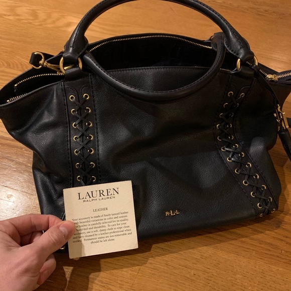 Lauren by Ralph Lauren Leather Navy Bag - Picture 1 of 7